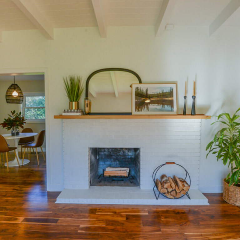 Mid Century Modern Fireplace makeover